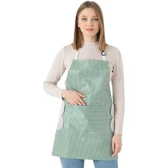 Kitchen Apron with Front Pocket and side Coral Velvet