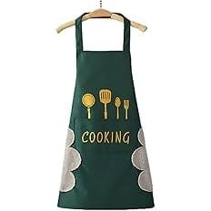 Kitchen Apron with Front Pocket and side Coral Velvet - Image 3