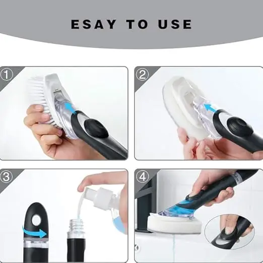 Multipurpose Cleaning Brush, Utensil & Dish Scrubber with Soap Dispenser, - Image 3