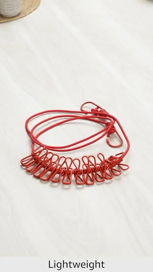 Eightiz Cloth Drying Rope with Hooks Elastic Cloth Hanging Rope for Cloth Drying - Image 2