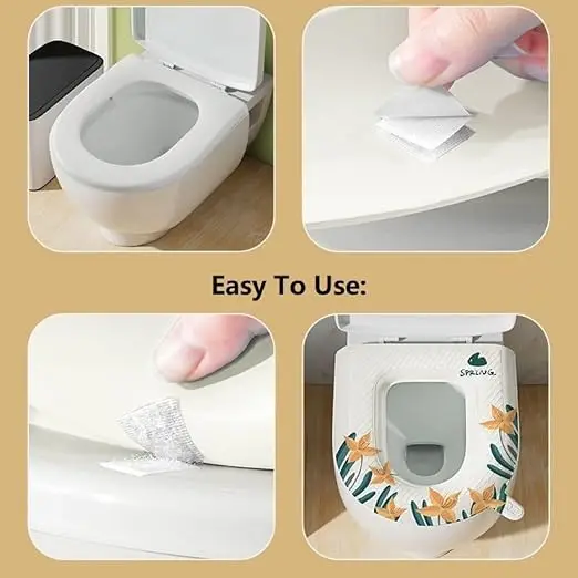 Toilet Seat Cover Pads, Waterproof EVA Cushion with Handle - Image 2