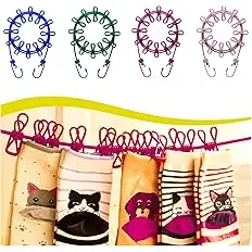 Eightiz Cloth Drying Rope with Hooks Elastic Cloth Hanging Rope for Cloth Drying - Image 3